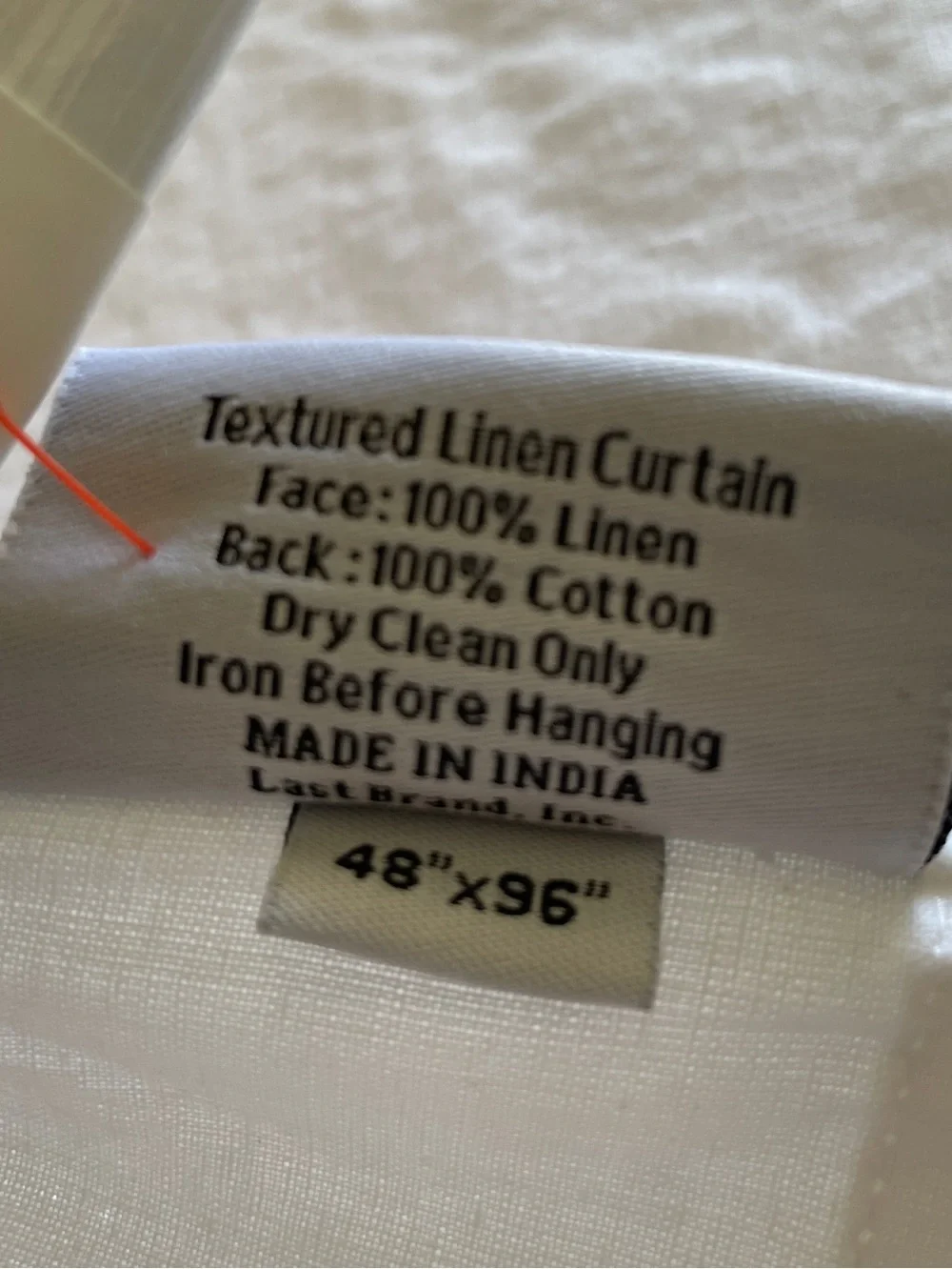 Quince Textured Linen Curtain White 48x96 Single Panel